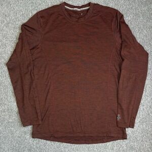 SMARTWOOL Base Layer Shirt Men's S Thermal Pattern Crew Merino Wool 250 Hike Red
